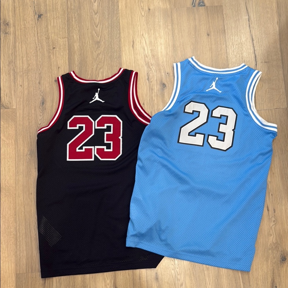 Jordan Black and Blue Basketball Jerseys Classic Design - Picture 2 of 14